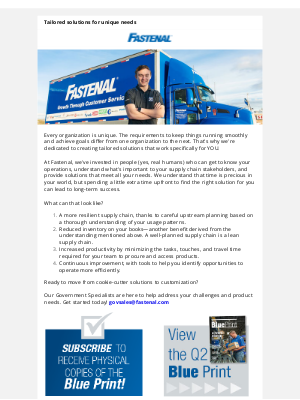 Fastenal - Why a customized supply chain is essential for you