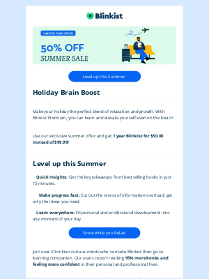 Blinkist - 🦀 Transform Your Summer with Blinkist Premium - Grow While You Relax!