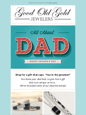Good Old Gold - Celebrate Dad with a 🎁 he will treasure forever!