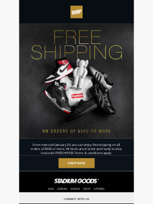 Stadium Goods - Free Shipping On All Orders Over $300