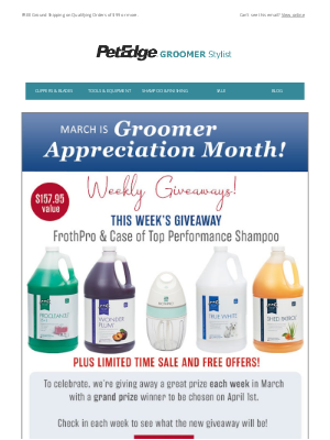 PetEdge - Enter to WIN This Week’s Giveaway 🙌 Groomer Appreciation Month