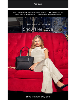 TUMI - Your Mother’s Day Delivery Is on Us