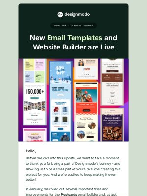 Designmodo - New Email Templates and Website Builder are Live