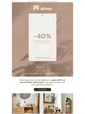Alinea Consulting (France) - Salle de bain : -40% sur tout 🛁