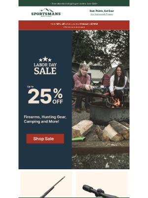 Sportsman’s Warehouse - Labor Day Sale - Up to 25% Off!