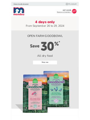 Mondou (Canada) - Open Farm Goodbowl 🧑‍🌾 Save 30%