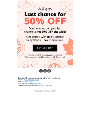 Little Spoon - 50% OFF won't last long, Jon.