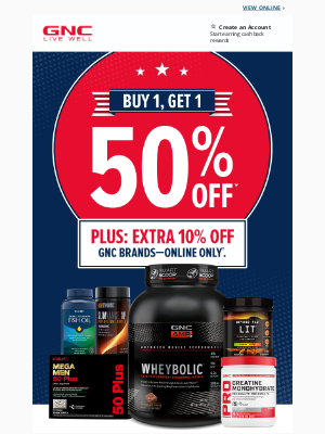GNC - BOGO 50% off is heating up 🔥
