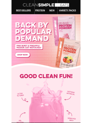 Clean Simple Eats - Now Available: Pink Burst & Pineapple Passion