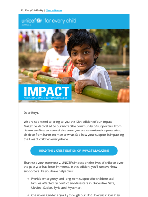 UNICEF (Australia) - 💌Royal, our 12th edition of Impact Magazine is here!