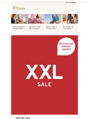 Tchibo (Germany) - 3, 2, 1 ... Start frei für den XXL SALE! 🚀