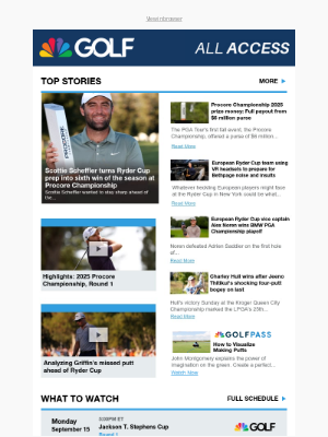 Golf Channel - Scottie Scheffler turns Ryder Cup prep into sixth win of the season at Procore Championship