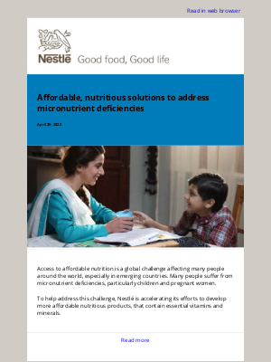 Nestle - Affordable, nutritious solutions to address micronutrient deficiencies