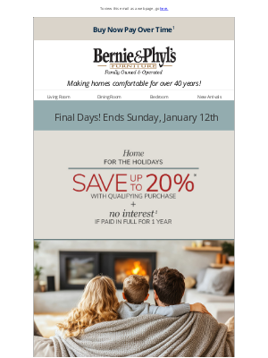 Bernie & Phyl's Furniture - ⏳ Final Days to Save up to 20% + no interest if paid in full for 1 year ⏳