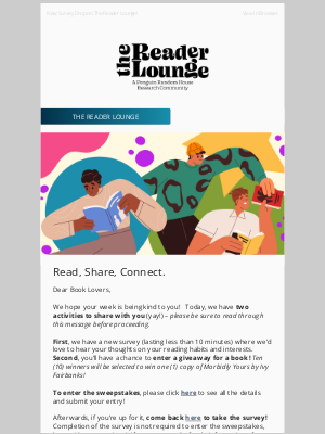 Penguin Random House - New Survey Drop on The Reader Lounge! 📚