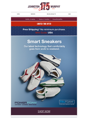 Johnston & Murphy - Smart Sneakers | Don't Miss Free Shipping