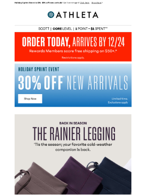 Athleta - Announcing THE RAINIER RESTOCK 🗻