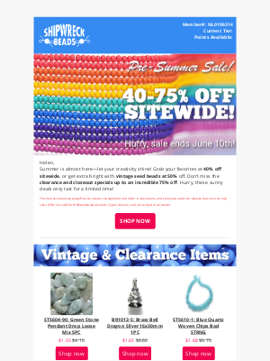Shipwreck Beads - 🌞Get Set for Sunshine: 40-75% OFF Sitewide!