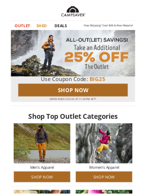 CampSaver - BIGGEST Outlet Sale of the Season!