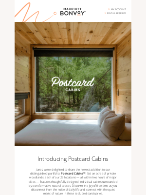 Gaylord Hotels - Introducing Postcard Cabins — Your Window Into Nature