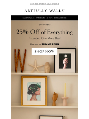Artfully Walls - Last Chance for 25% Off Sitewide