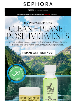 Sephora - Don’t miss these in-store events with Clean + Planet Positive brands 🌿💖