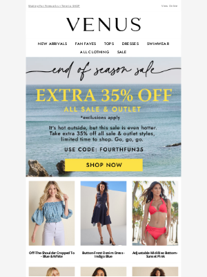 VENUS Swim & Fashion - EXTRA 35% Off All Sale & Outlet