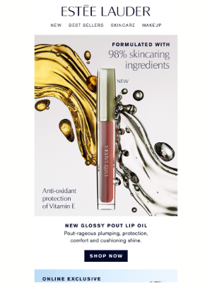 Estée Lauder - Skin-Caring Ingredients ✨ New Glossy Pout Lip Oil