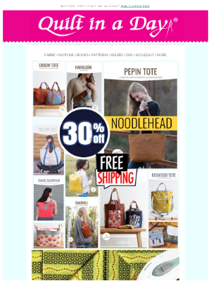 Quilt In A Day - Up to 45% off - Noodlehead, Prairie Pointer & Highland Steps Kit