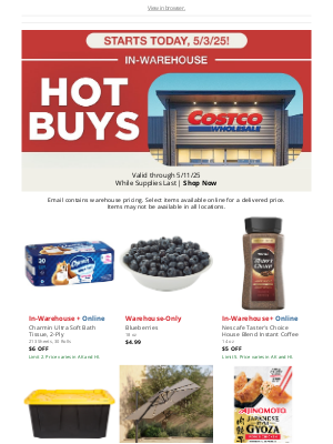 Costco - In-Warehouse Hot Buys Start Today!