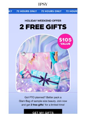 ipsy - 2 FREE full-size gifts inside