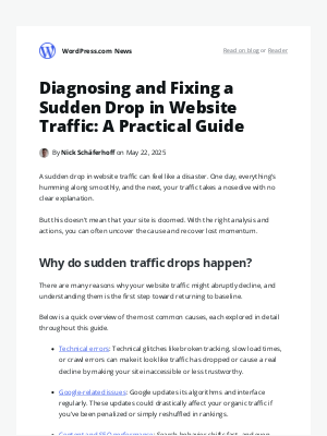 WordPress - Diagnosing and Fixing a Sudden Drop in Website Traffic: A Practical Guide