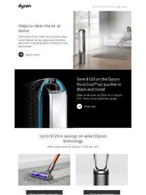 Dyson - Save $120 on the Dyson Pure Cool air purifier