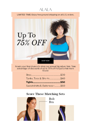 Styles up to 75% off are officially over tonight!