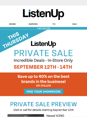 ListenUp - Exclusive Private Sale This Week!