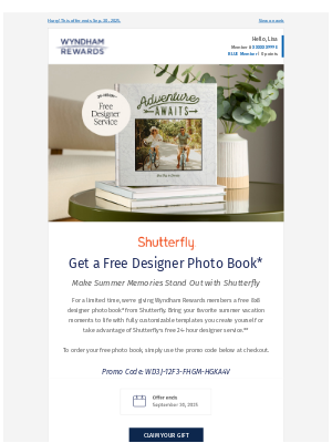 Wyndham Hotel Group - Don’t Miss Out on a Free Photo Book from Shutterfly