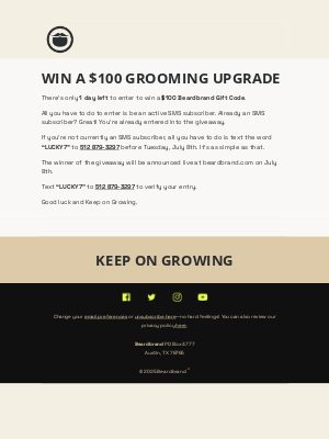 Beardbrand - Win A $100 Grooming Upgrade