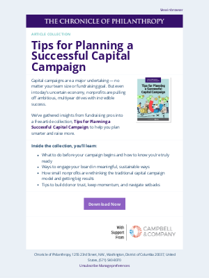 The Chronicle of Higher Education - What Makes a Capital Campaign Succeed?
