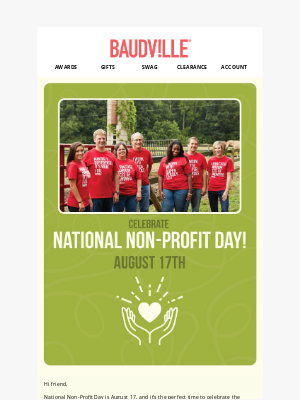 Baudville - Give Back this Non-Profit Day!