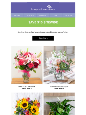 From You Flowers - $10 Off Best-Selling Blooms