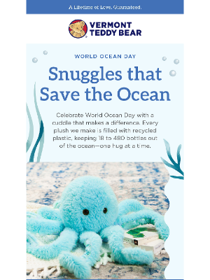 Vermont Teddy Bear - Save the Ocean with a Snuggle 🪸