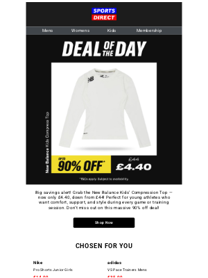 Bob's Stores - New Balance Top = £4.40