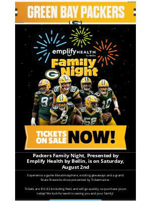 Green Bay Packers - ⏰ Don't Wait! Secure Your Family Night Tickets Now!