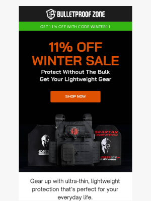 Winter Safety Deal: 11% Off All Gear!