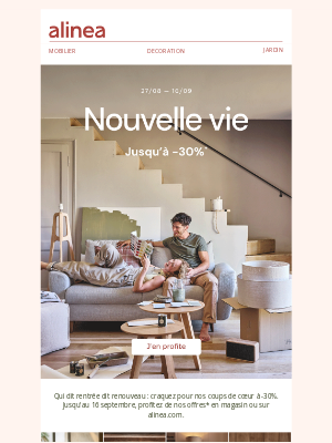 Nouvelle vie, nouvelles envies : Jusqu'à -30% 🎒​​