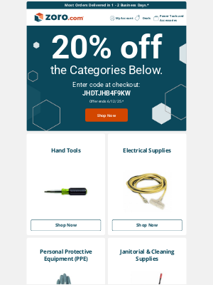 Zoro - Get More for Less! Save 20% on Select Items Today.