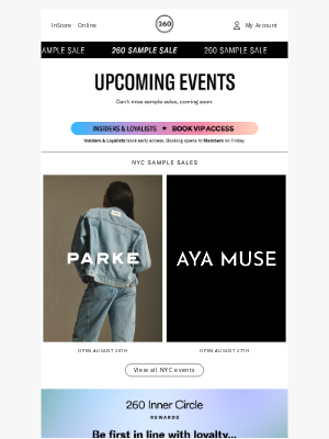 260 Sample Sale - The brands you've been waiting for are up next 👀