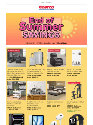 Costco - The Sun is Setting on Select Summer Savings!