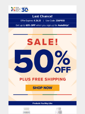 Stop Aging Now - Ending soon! Last chance to get 50% OFF + FREE shipping