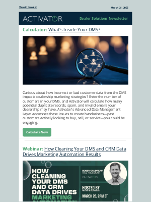 Dominion Dealer Solutions - March Newsletter - Monthly dealership marketing digest.